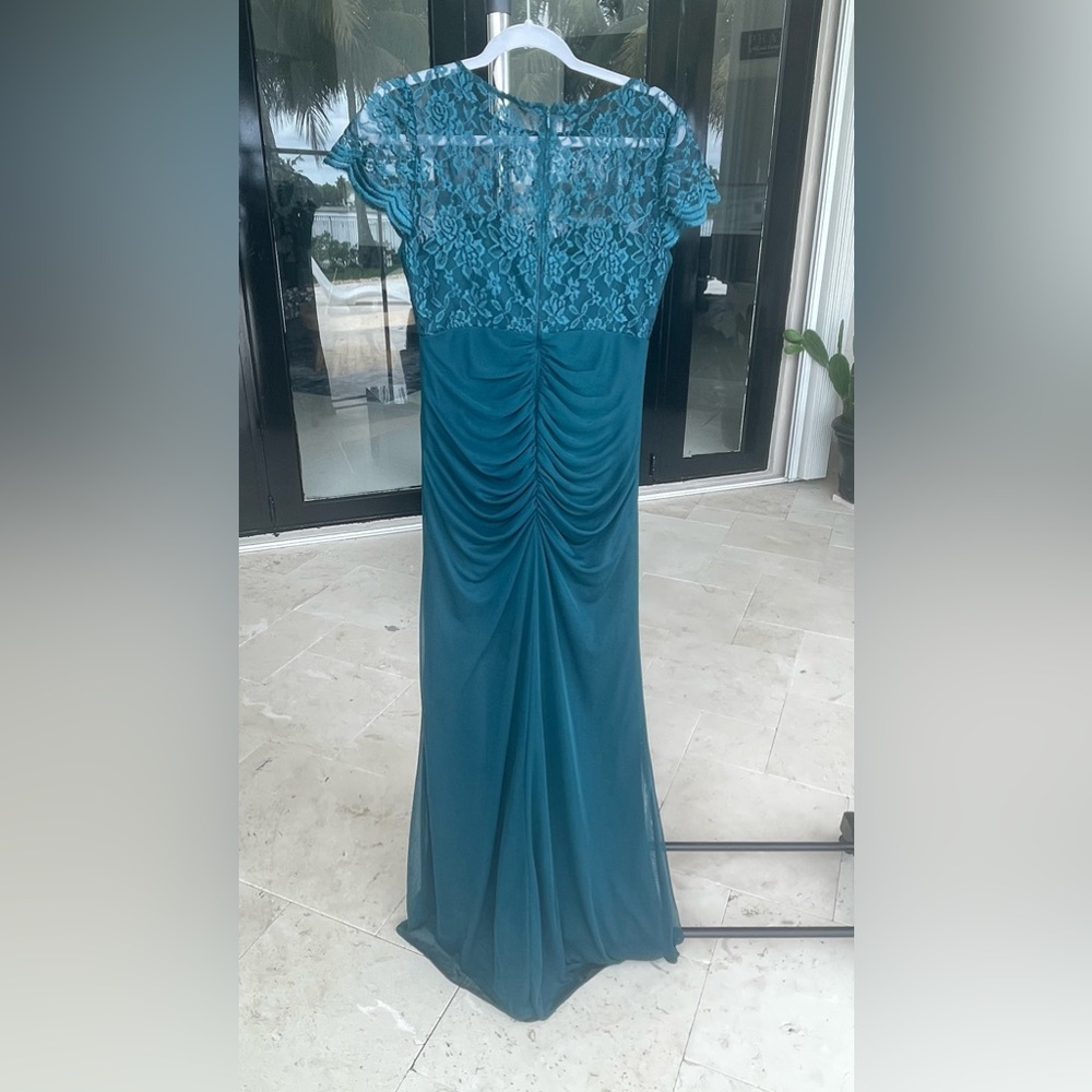 Laced emerald green gown